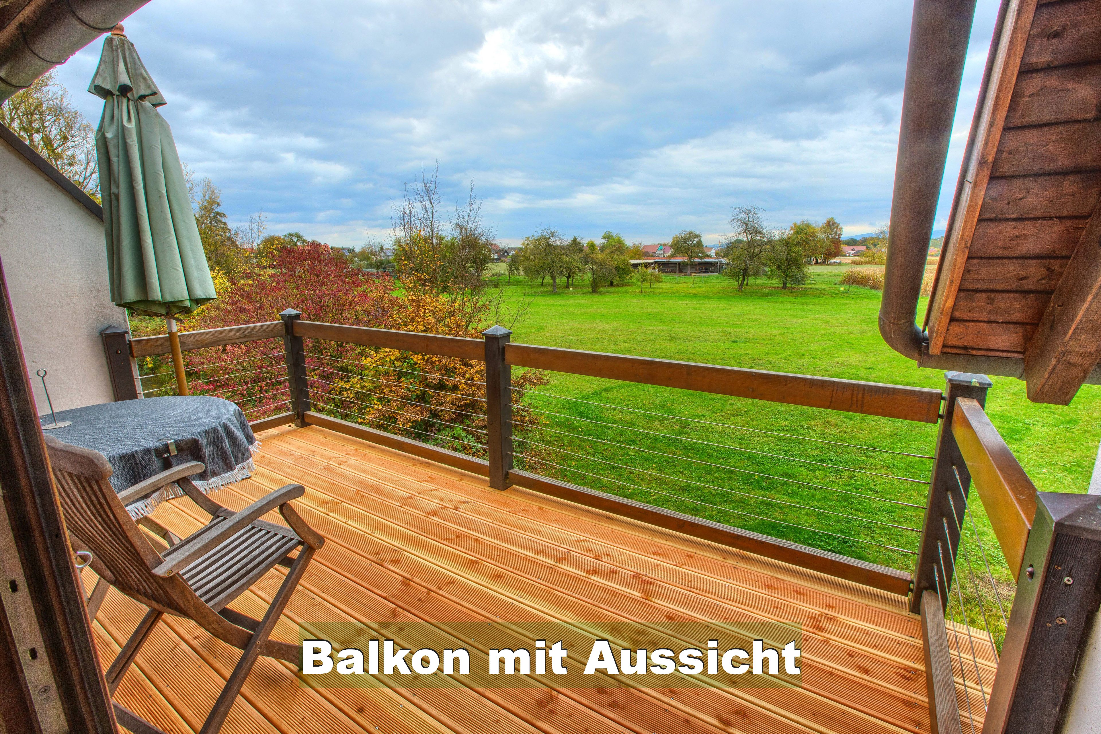 Balkon mit Aussicht am Ferienhaus Im Birkenweg